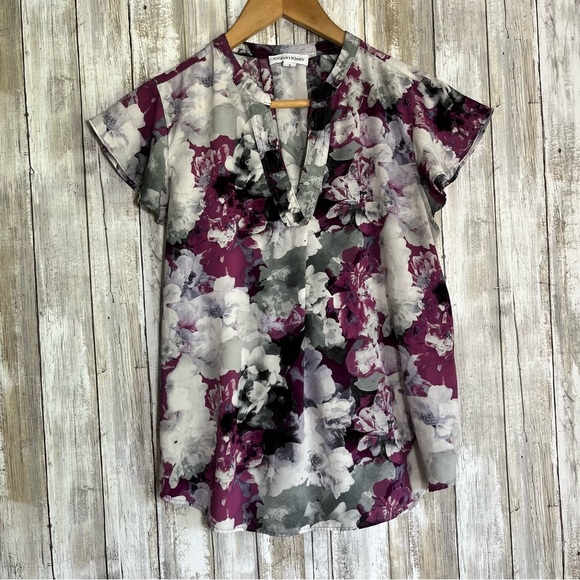 Calvin Klein Purple Floral Blouse - Picture 1 of 5
